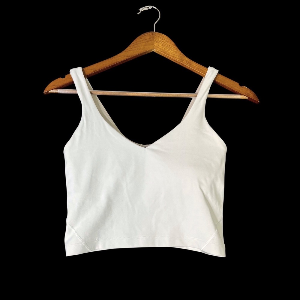 Lululemon Align Tank Top White V-Neck Built-in Bra Size 4 W1DUDS